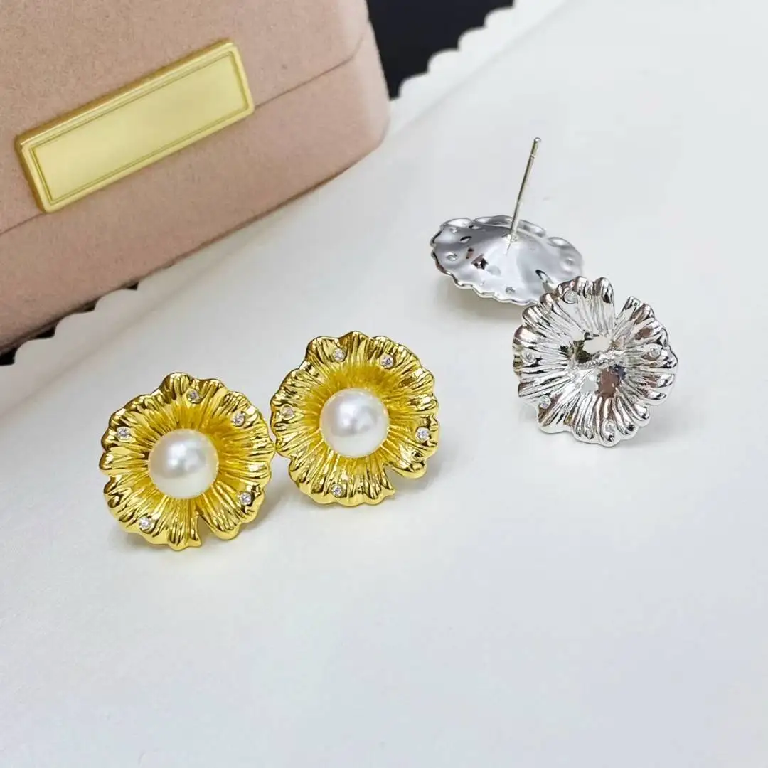 Wholesale 925 Sterling Silver Earrings Mount Findings Settings Base Mounting Parts Accessory for 6-7mm Pearls 5 pairs/lot