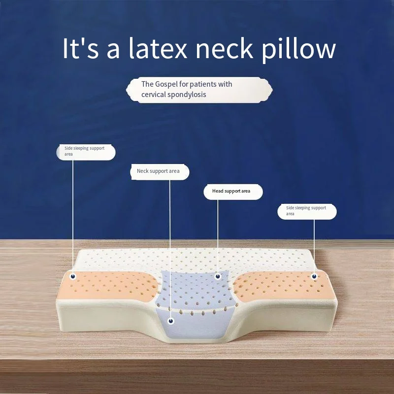 8 hours a night to repair cervical vertebrae to improve sleep，Thailand natural latex，Comfortable home adult pillow