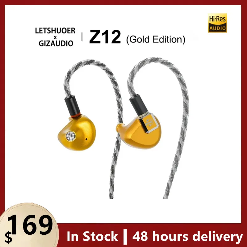 

LETSHUOER Z Review Z12 Gold Edition Planar Driver IEM Hi-Res Audio Monitor In-Ear Earphone 0.78mm Detachable Wired Cable