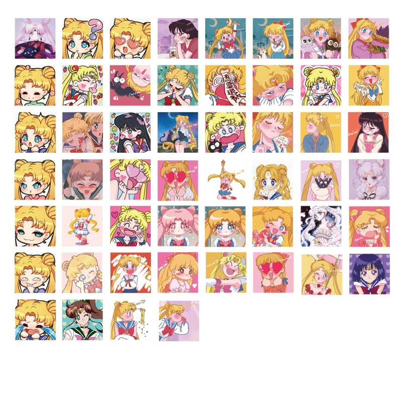 50pcs sailor moon post sticker room decor girls diary Water bottle refrigerator stickers waterproof anime picture vintage poster