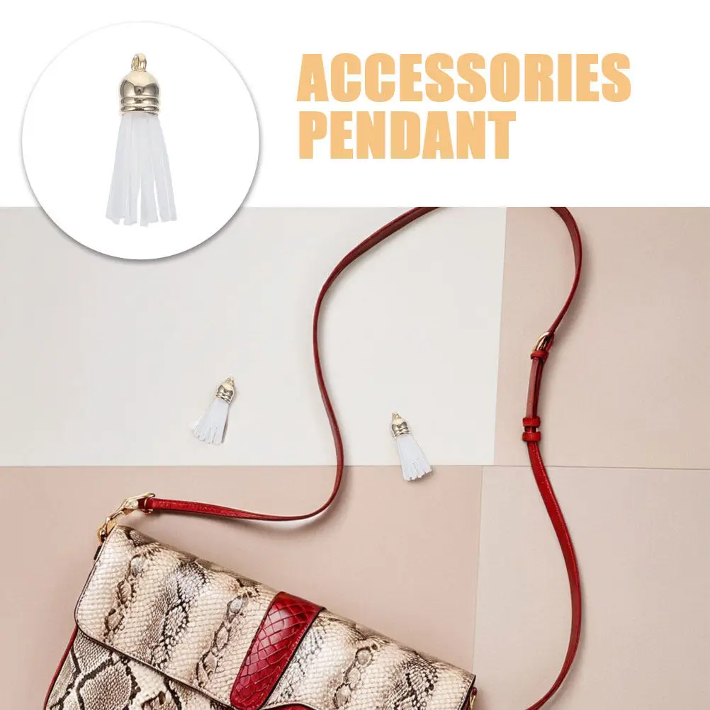 200Pcs Tassels Keychain Charm Cap Mini Faux DIY Craft Decoration Jewelry Making Colorful Bag Accessories Pendant