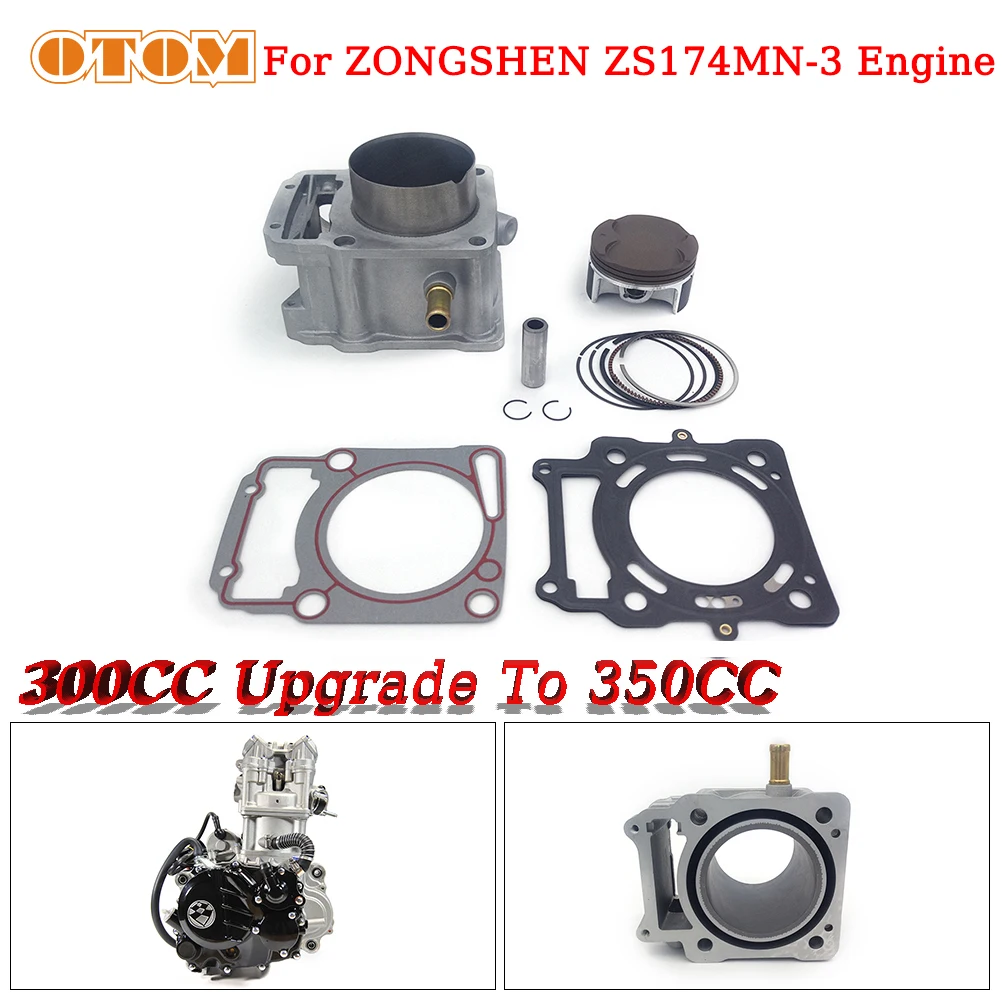 For ZONGSHEN CBS350 CBS300 Engine Motorcycle Cylinder Kit 77mm Cylinder Block Head Gasket Piston Ring ZS174MN-3 Upgrade To 350CC