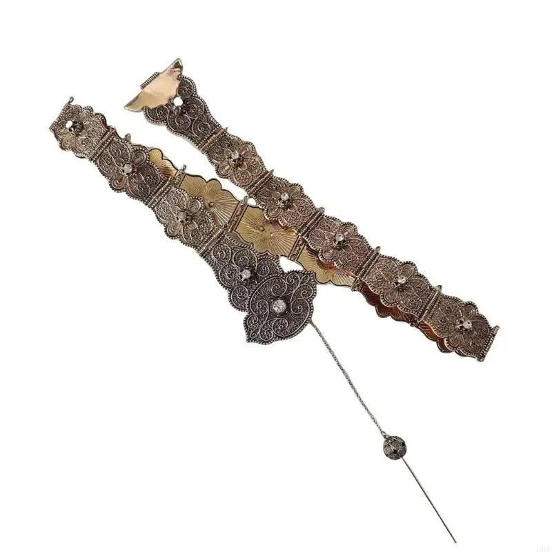 

Традиционная резная цветочная поясная цепь для живота для поясного ремня для хранения для женщин.