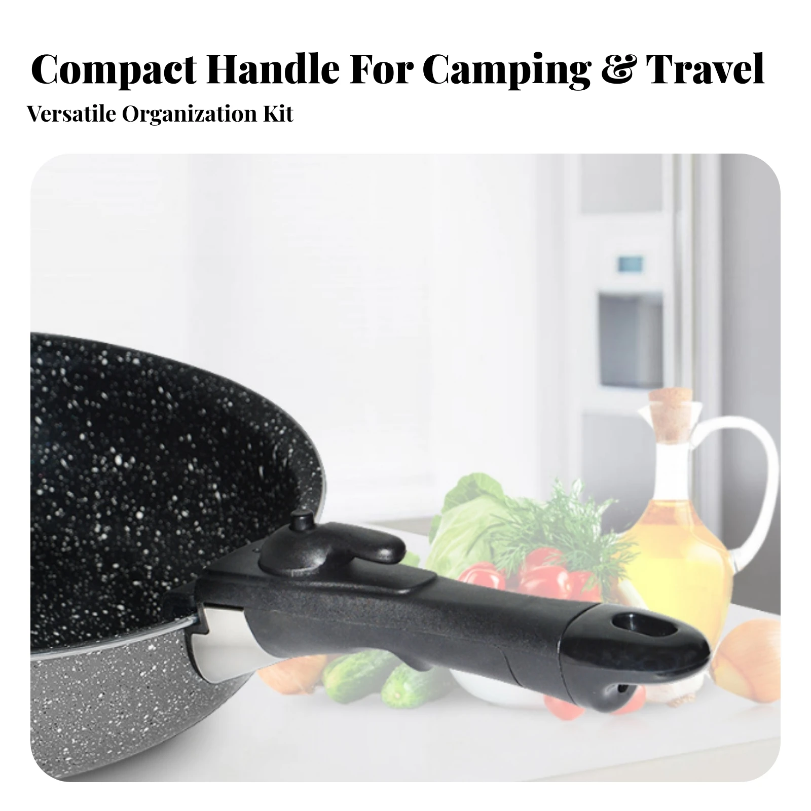 Detachable Pan Handle Extraíble Removable Pan Handle Mango Desmontable Heat-Resistant Utensilio Ergonómico for Campers, Camping