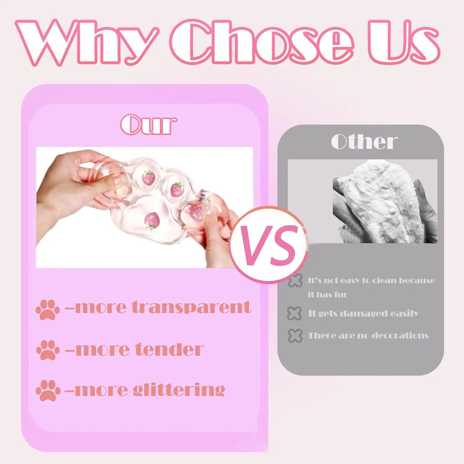 Sensory Squeeze Toy Pinching Soft Cat Claw Rebound Fidget Squeeze Relaxing For Women Men Girls Boys Kids Adults Classroom Prizes