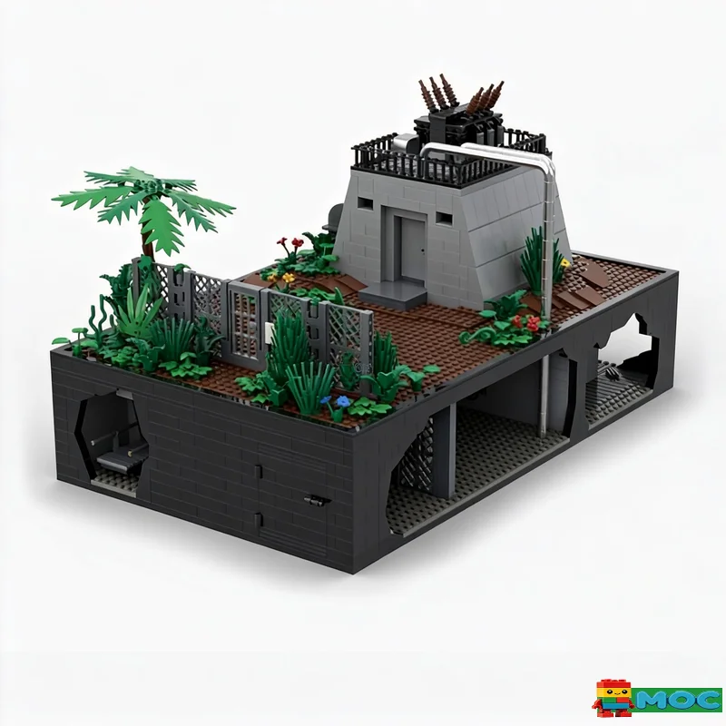 3518 PCS Jungle Maintenance Shed Full Version Model Building Blocks Assembly Architecture Scene Educational Toy Birthday Gifts