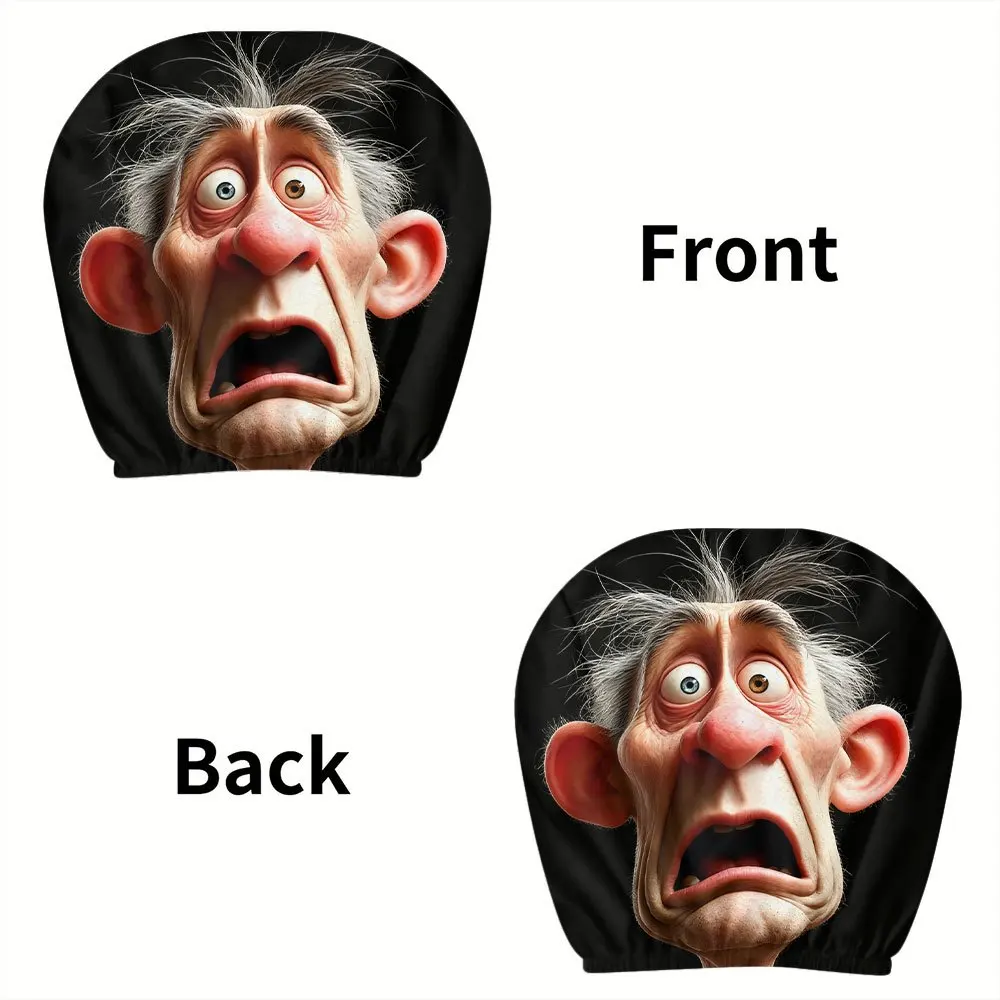 Qiqu Exaggerated Expression Headrest Cover Seat Protection Car Headrest Cover Front and Rear Seat Decoration