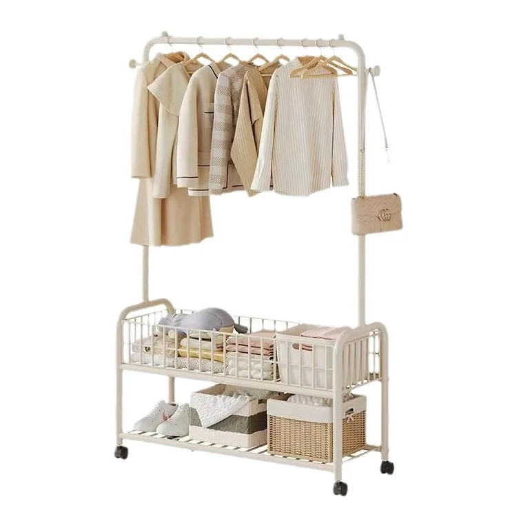 

Simple Multifunctional Coat Rack Floor-to-ceiling Vertical Removable Hanger Bedroom Storage Clothes Rack