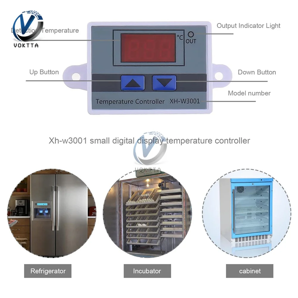 XH-W3001 XH-W3002 Digital Control Temperature Microcomputer Thermostat Switch Thermometer Thermoregulator Switch 12/24/220V