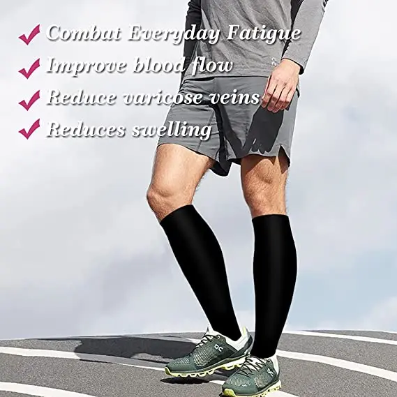 New Compression Socks Black Series Sports Socks Knee High 20-30 Mmhg Medical Nursing Nylon Running Men Women Compression Socks