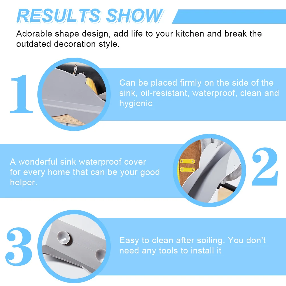 

Kitchen Sink Water Splashing Adorable Design Strong Adsorption Oil Resistant Waterproof Easy Cleaning Durable Splash Shield Home