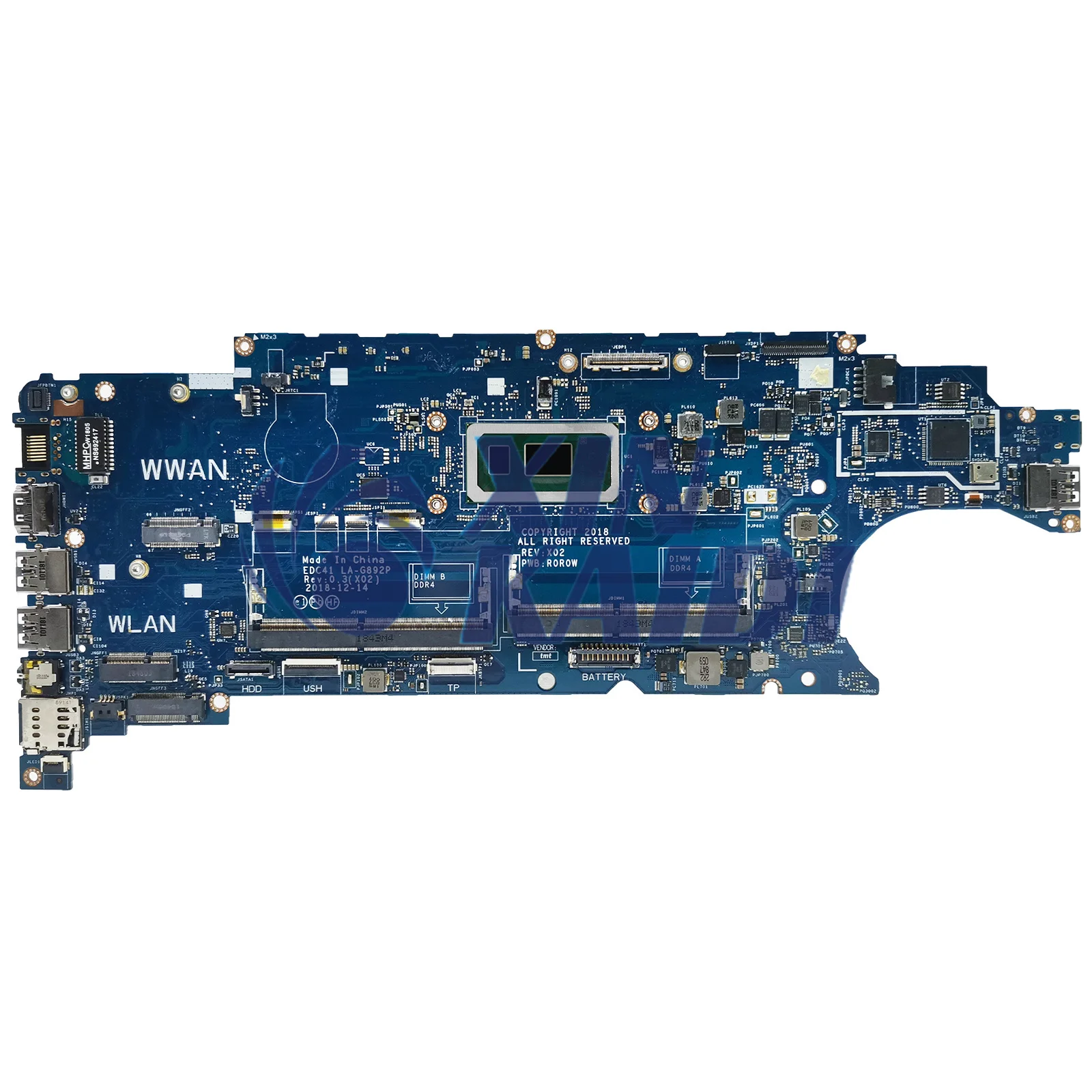 Notebook Moederbord Voor DELL Latitude LA-G892P 5400 CN-05T75M CN-06RVRC 06RVRC Laptop Moederbord I5 I7 8e Gen CPU Systemboard