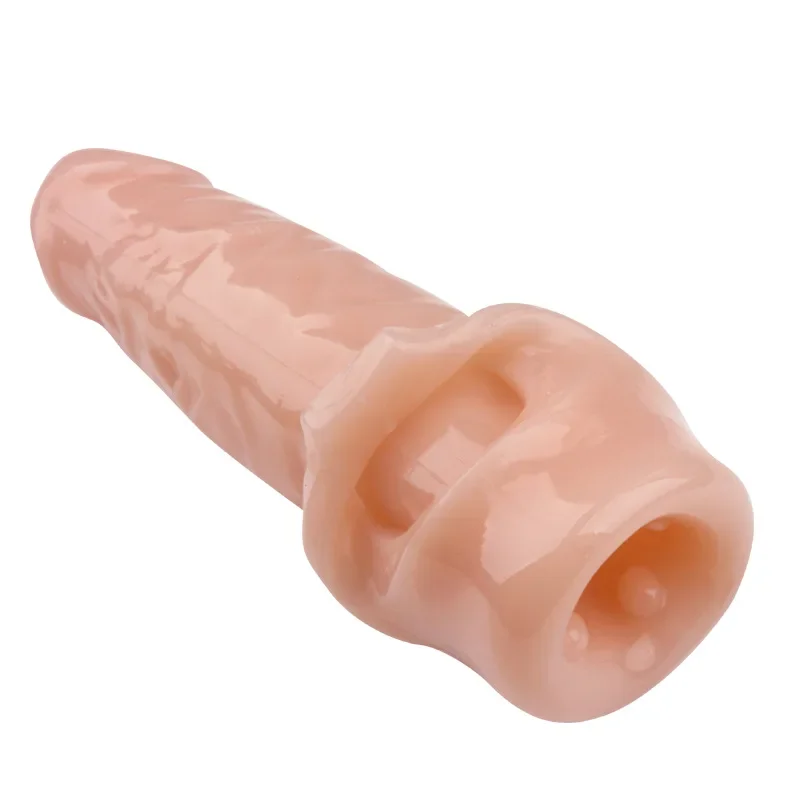 Extensor de pene reutilizable para hombres, 28CM, condón grande, extensión de pene, Juguetes sexuales agrandados, retraso de tiempo