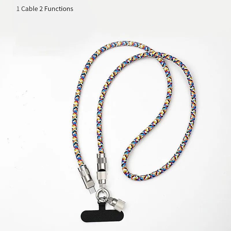 

PD60W Fast Charging Type C Cable For iPhone Lightning Cable With Neck Necklace Wrist Lanyard Phone Strap Lanyard Chain Charging
