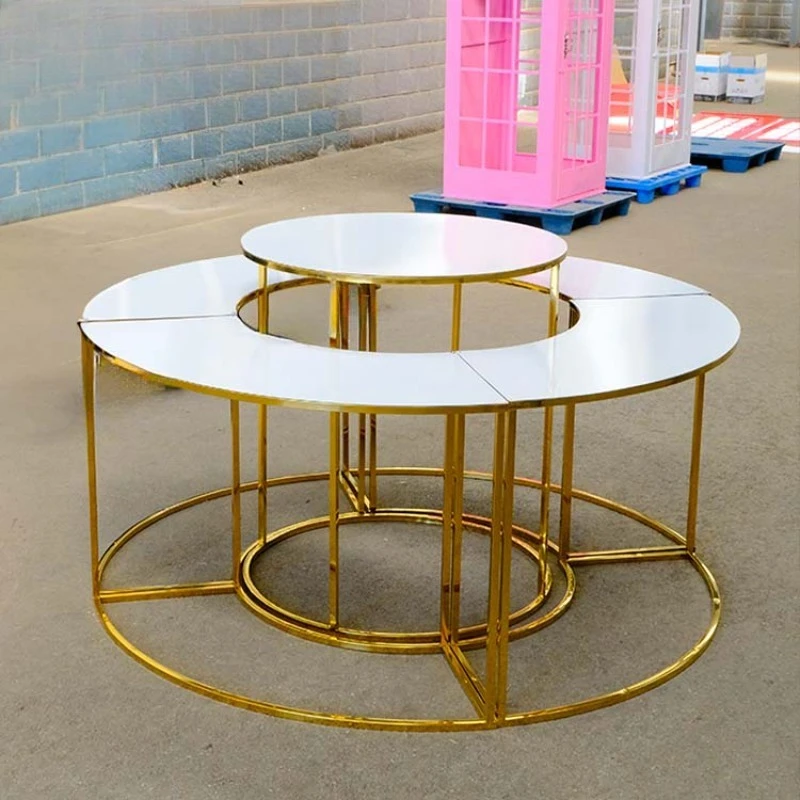 Wholesale Dinner Dessert Cake Half Moon Buffet Table Background Stand Wedding Party Event Decoration