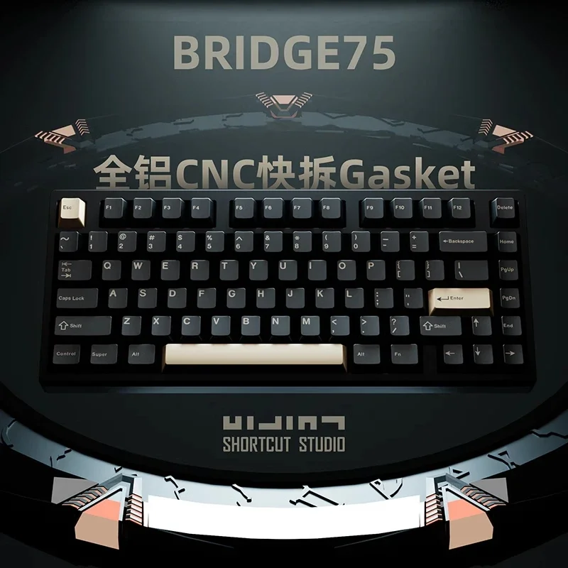 Bridge75 Mechanical Keyboard Wireless Keyboard 3mode Rgb Custom Long Endurance Aluminium Gamer Keyboard Custom-Made Gift