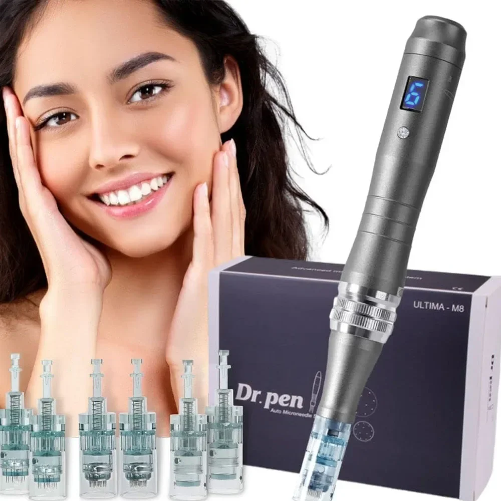 Dr.pen-M8-W Derma Pen Agulha Cartucho Agulha Dicas, Elétrica Micro Rolling Machine, sem fio, 22pcs