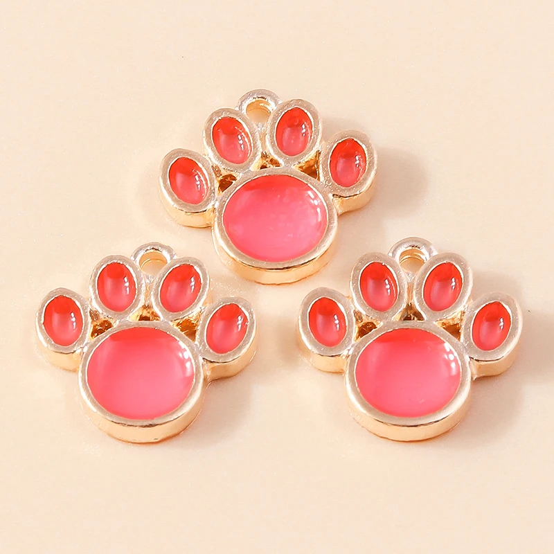 20 Stück Cartoon-Tier-Hunde-Anhänger, Emaille-Pfotenabdruck-Charms für Schmuckherstellung, Ohrringe, Halsketten, Armbänder, DIY-Geschenke – Detail 24
