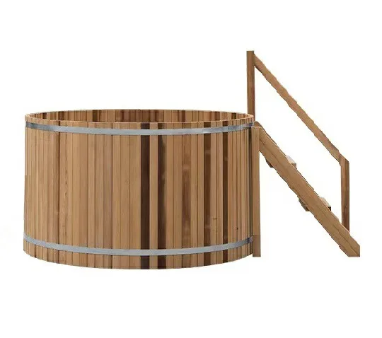 Solid Wood Large Outdoor Hot SPA Tub Round Bathtub Wood Fired Hot Tub