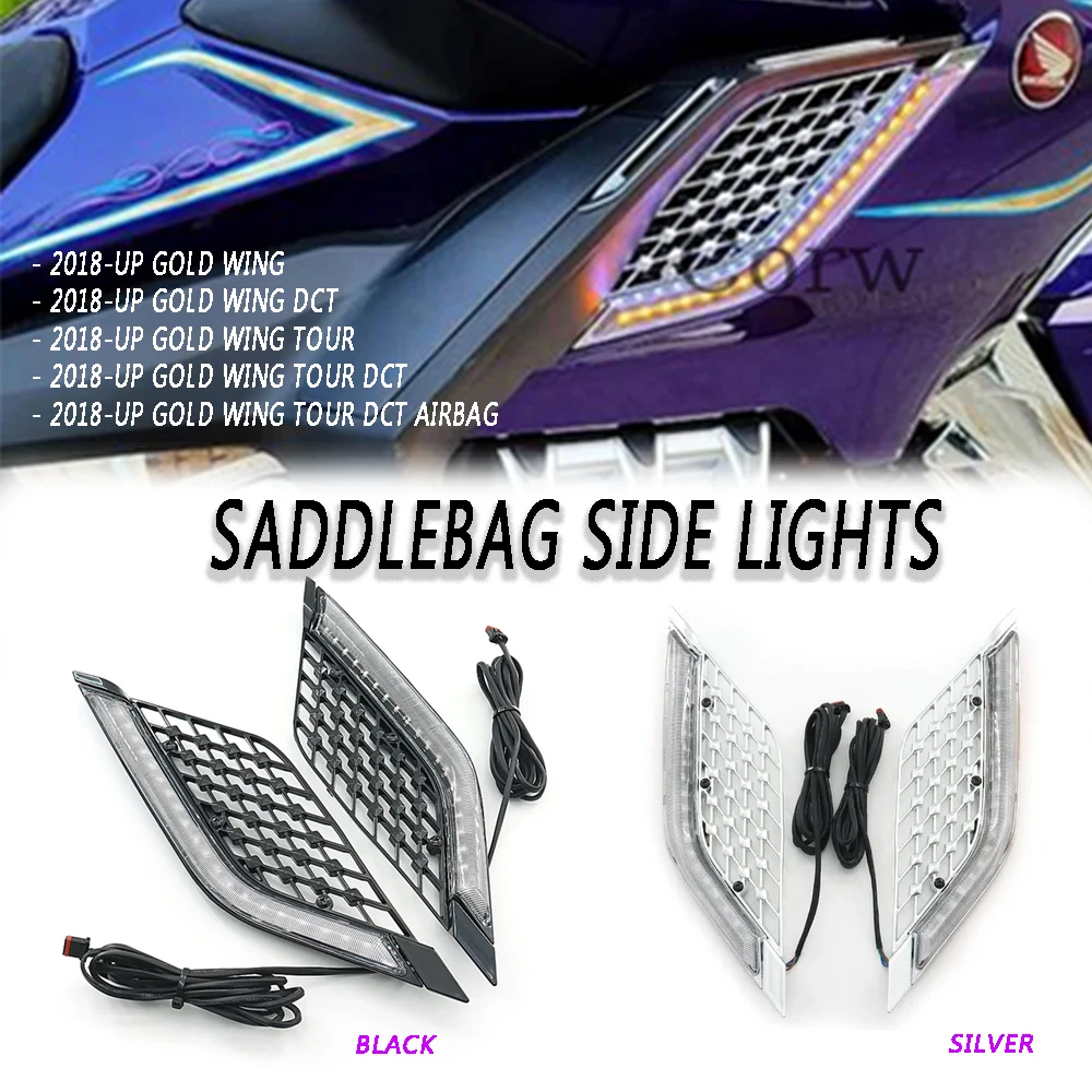 New Motorcycle Accessories LED Lights Radiator Grille Panel Decorative Lights Honda Jinyi GL1800 Tour DCT Airbags 2018-2023