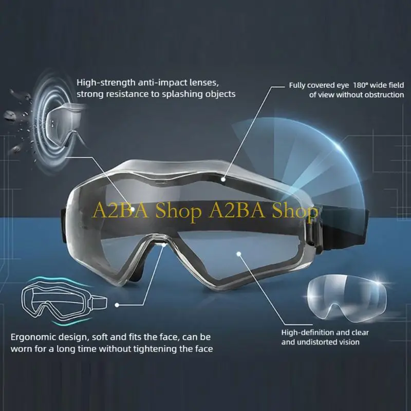 A2BA Multipurpose Protective Goggles With Oversized Frame To Accommodate Glasses And Construction For Outdoor Activity