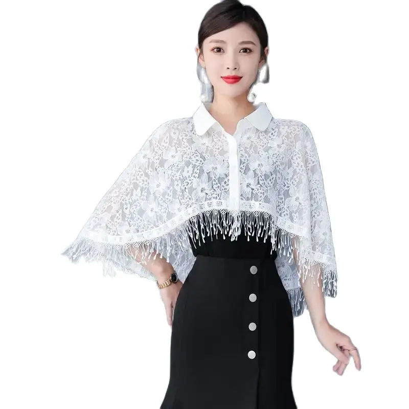 Women Bolero Wedding Wrap Bridal Lace With Tassel Shawl Formal Party Prom Evening Dress Cape Elegant Sheer Bolero Shrug