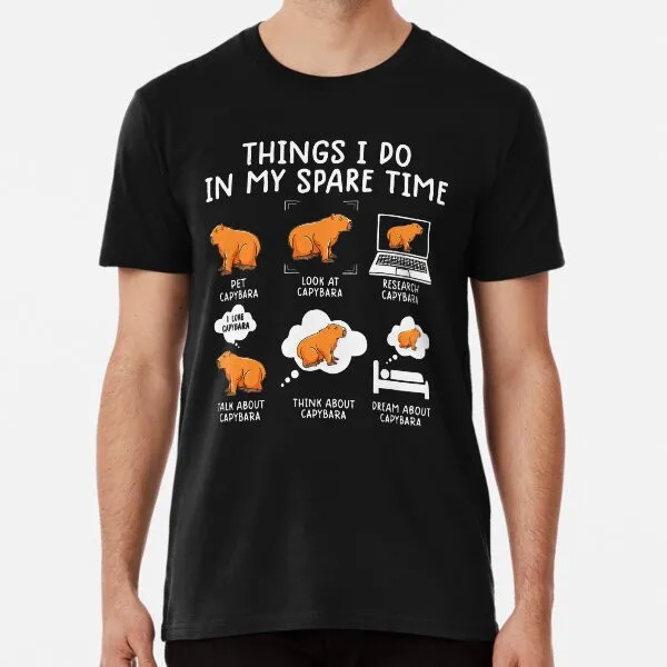 Capybaras Funny Capibara Rodent Things I Do T-Shirt S-5XL Best T-Shirt