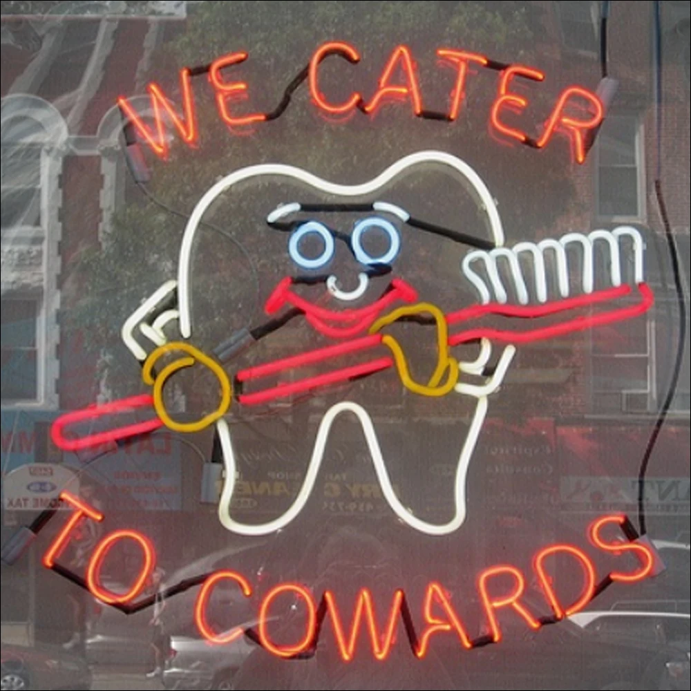 We Cater To Cowards-Brosse à Dents Neon Light Sign, Tube en Verre group, Personnalisé, Fait à la Main, Hôpital, Clinique, Publicité, Décoration de Chambre, Affichage