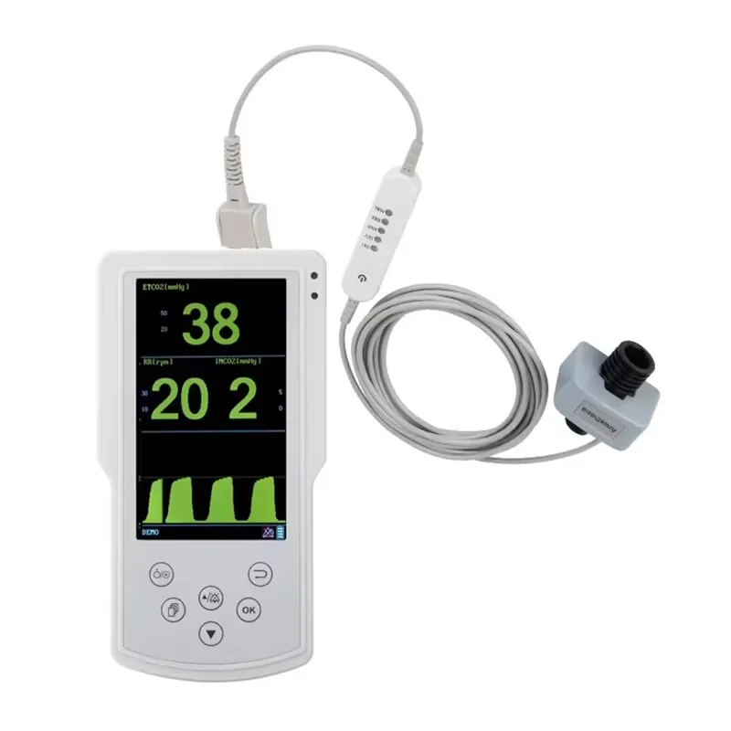 LCD Screen Hand-Held Multi Gas Analyzer CO2 SPO2 N2O ETCO2 Medical Portable Gas Analyzer Clinic Gas Analyzers