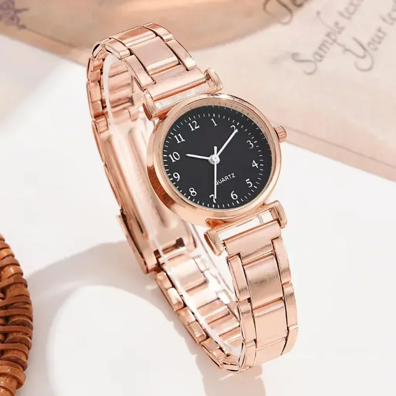 Relojes de pulsera de lujo para mujer, reloj de cuarzo analógico a la moda, correa de acero inoxidable, reloj de pulsera Digital informal para mujer