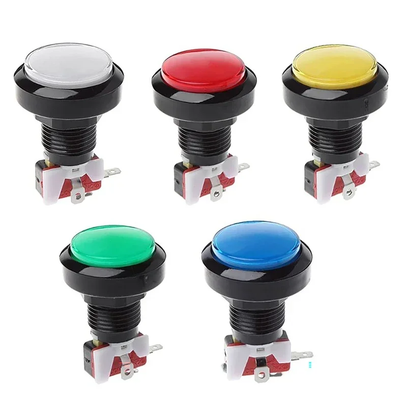 

1pcs 45mm Push Button Arcade Button Led Micro Switch 12V Power Button Switch Set Green/Yellow/Red/White/Blue