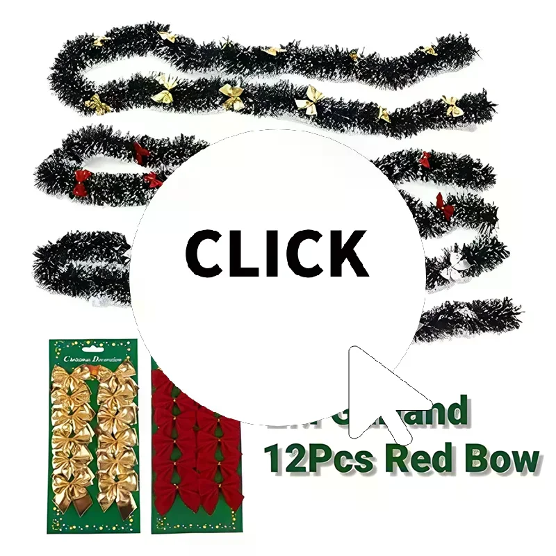 Christmas Garland Home Party Wall Door Decor Xmas Tree Ornaments Tinsel Strips With Bowknot Party