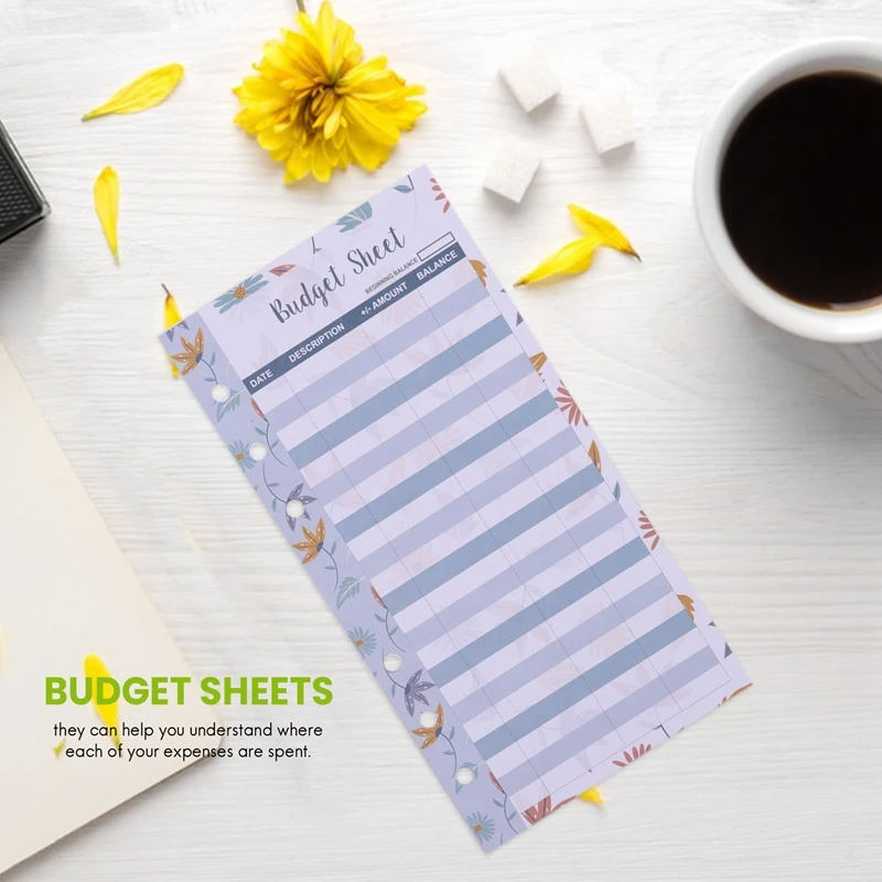 12 Expense Budget Sheets, Money Organizer For A6 Budget Binder -For Cash & Ledger Book, For Wallet, Budget Planner