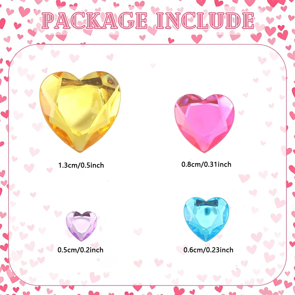 510 ชิ้นเล็บอะคริลิคหัวใจแบนอะคริลิคเจาะสําหรับงานแต่งงานวันวาเลนไทน์ตกแต่ง DIY เครื่องประดับหัตถกรรมทํา