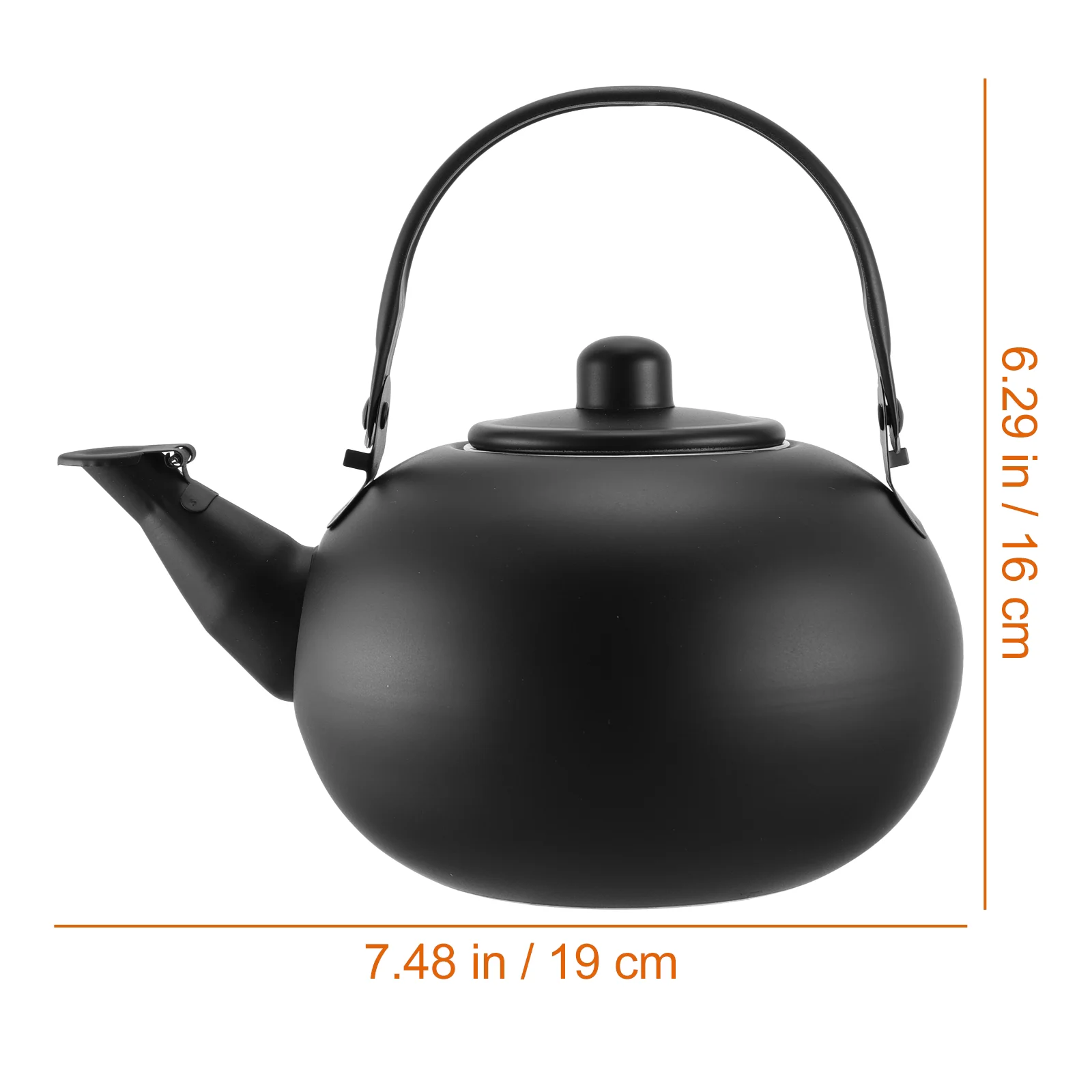 Portable Kettle Pot Camping Heater Teakettle Small Black Stainless Steel Travel