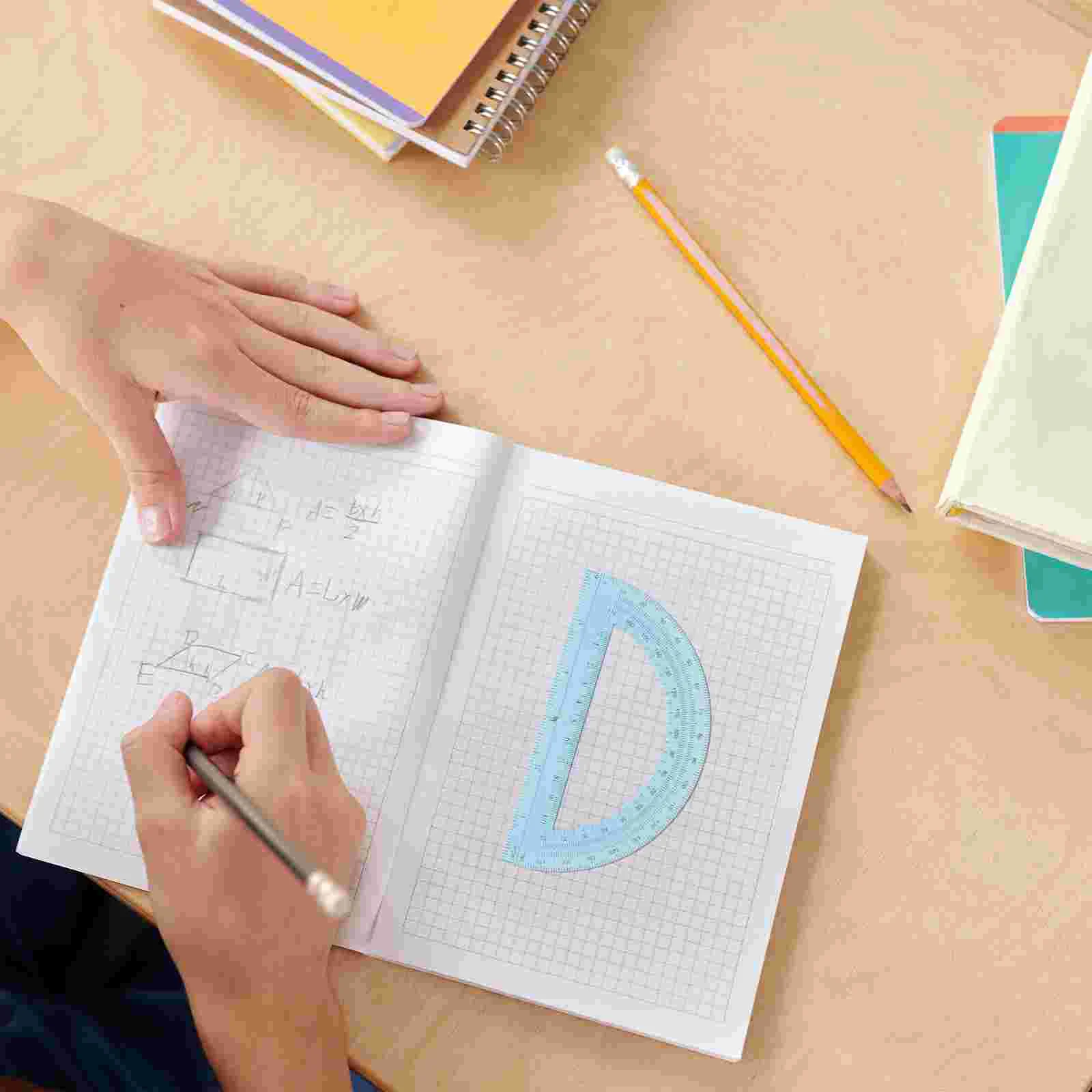 5 Pcs Protractor Portable Measuring Ruler Math Angle Tool 180 Degrees Students Supplies School Plastic for Drawing