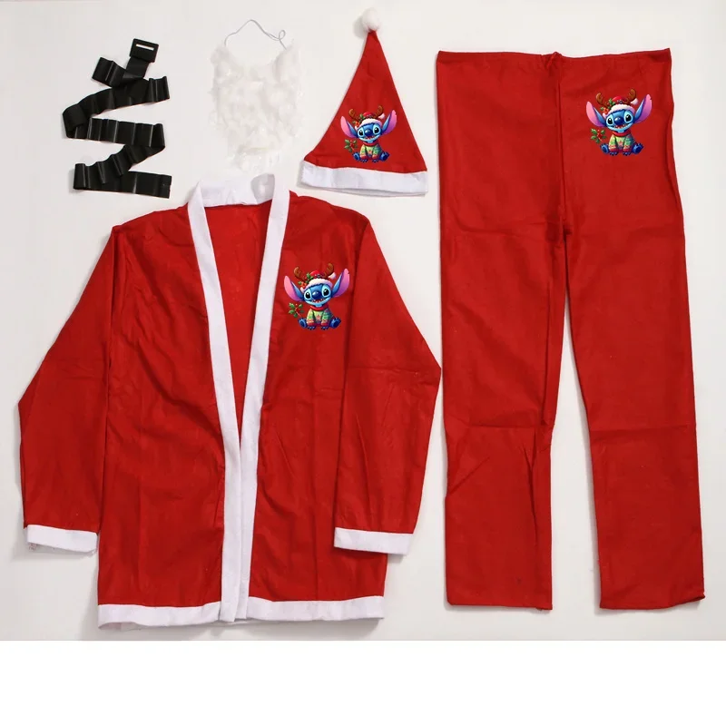 Conjunto de Papá Noel de Disney, conjunto de vestido de fiesta de Navidad rojo de Papá Noel, disfraz de Navidad, ropa de fiesta de Navidad