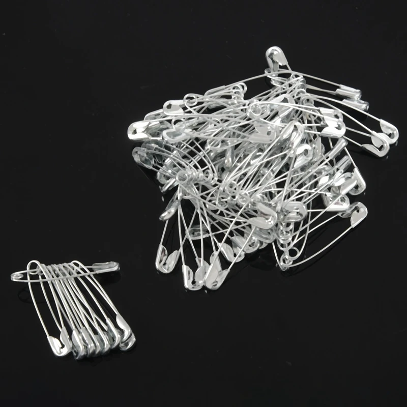 M11K-Set Of 100 Metal Safety Pins,Clothes Pin