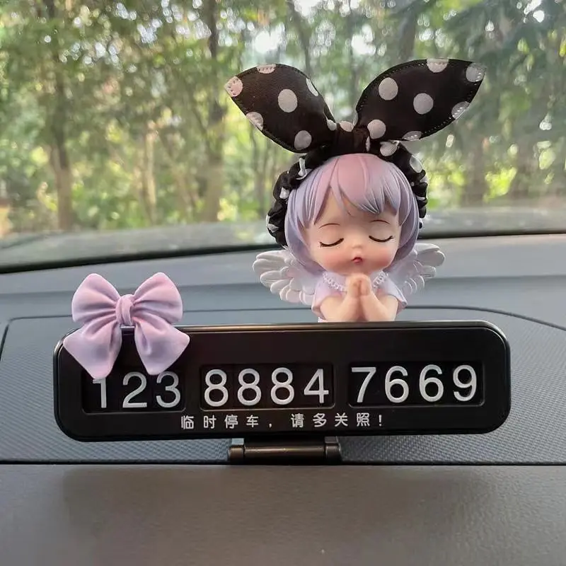

Car Temporary Parking Plate, Mobile Phone Number Plate, Creative Car Interior Decoration, Car Female Cartoon