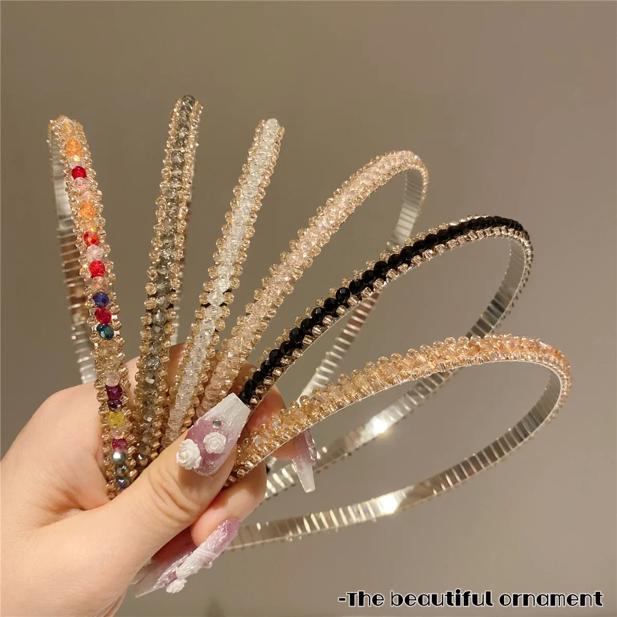 New high-end women\'s crystal headband elegant and fashionable girl rhinestone hair accessories spring and summer outing headband