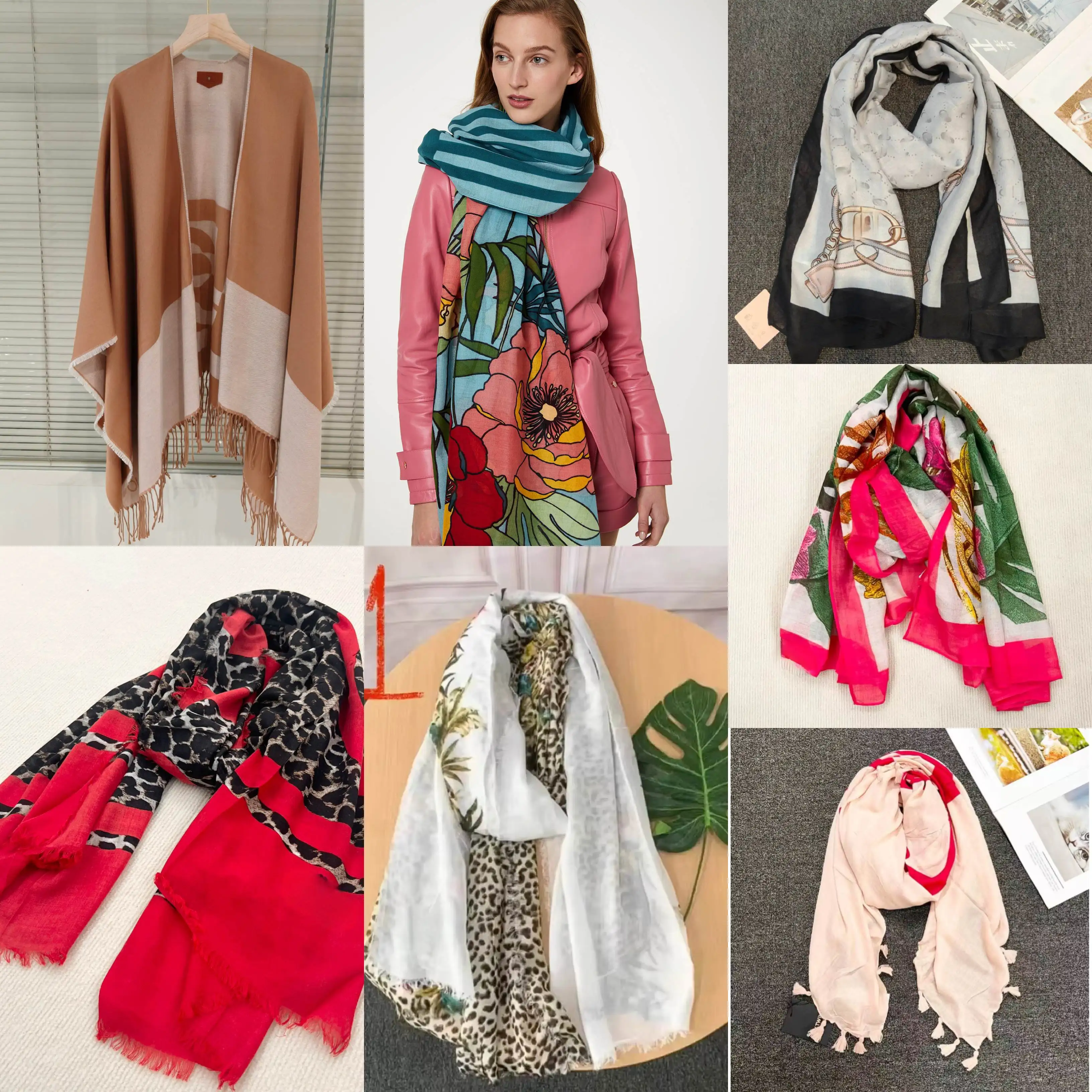 2025 Foreign Trade Italy Original Single Hot Selling Scarf Light Luxury European and American Style Sunscreen Beach Scarf Shawl