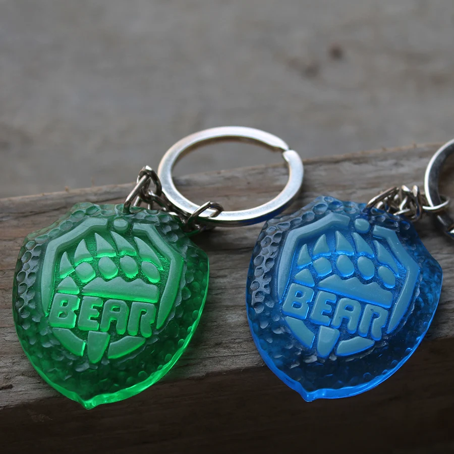 الهروب من Tarkov USEC الدب قلادة سلاسل المفاتيح حلقة رئيسية توهج في الظلام الساحرة