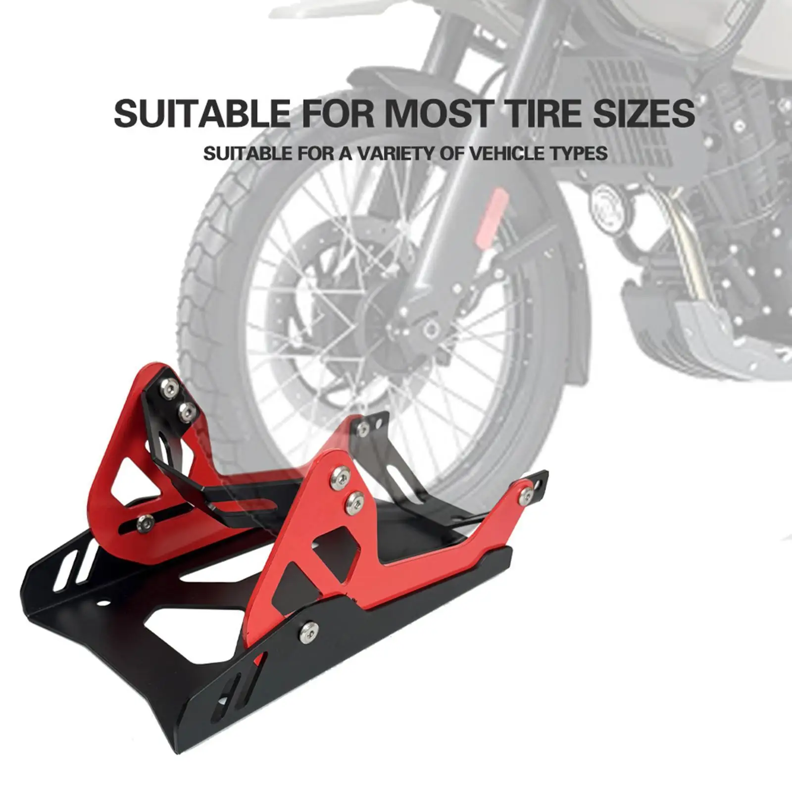 Iron Motorcycle Wheel Chock Adjustable Foldable Stand for Transportation Universal Bike Trailer Accessory