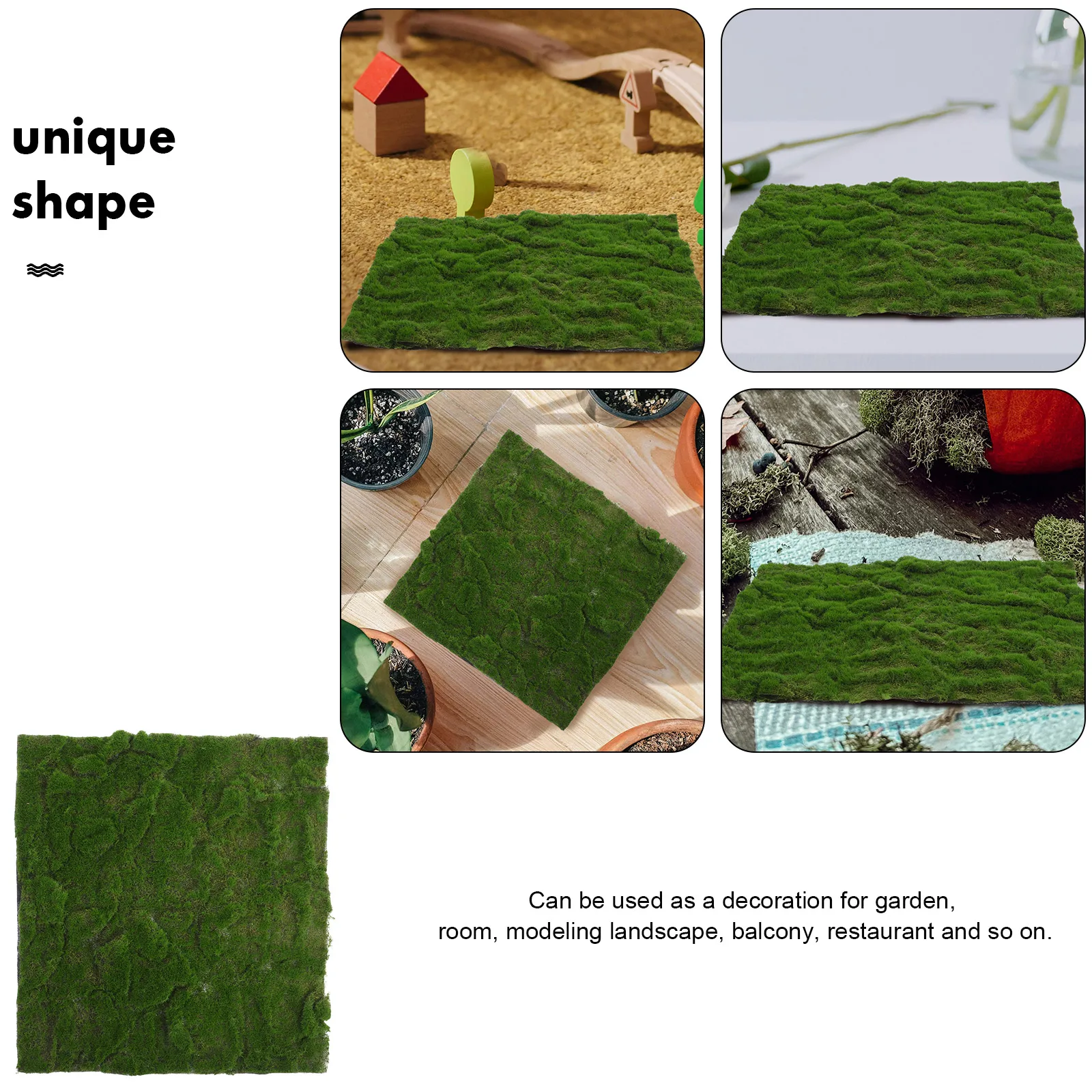 30Cm Synthetic Moss Mat Artificial Grass Rug for Craft DIY Projects Wedding Table Runner Decor Faux Turf Placemat Green Floor