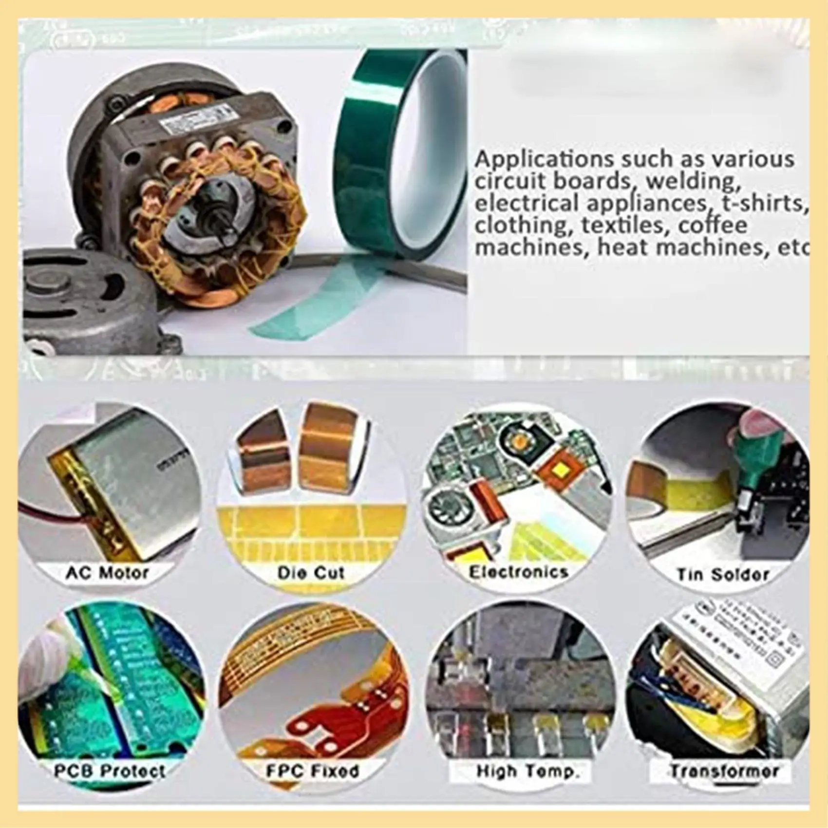 GOOD-5PCS Heat Resistant High Temperature Insulation Electronics Industry Welding Polyimide Tape