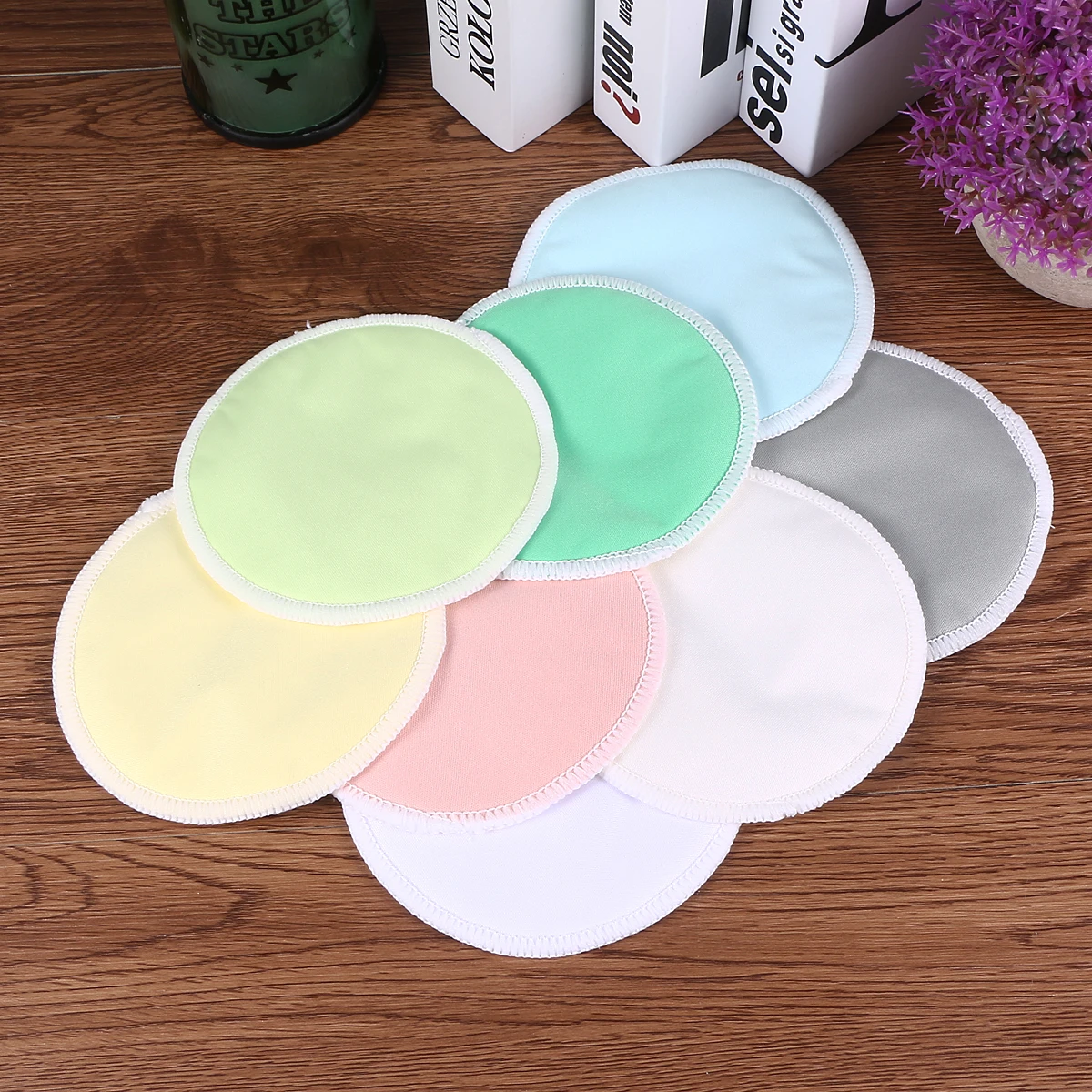 16pcs Makeup Removal Cotton Pads Bamboo Fiber Washable Reusable Face Eye Soft Round Pads Sensitive Skin Mixed Color