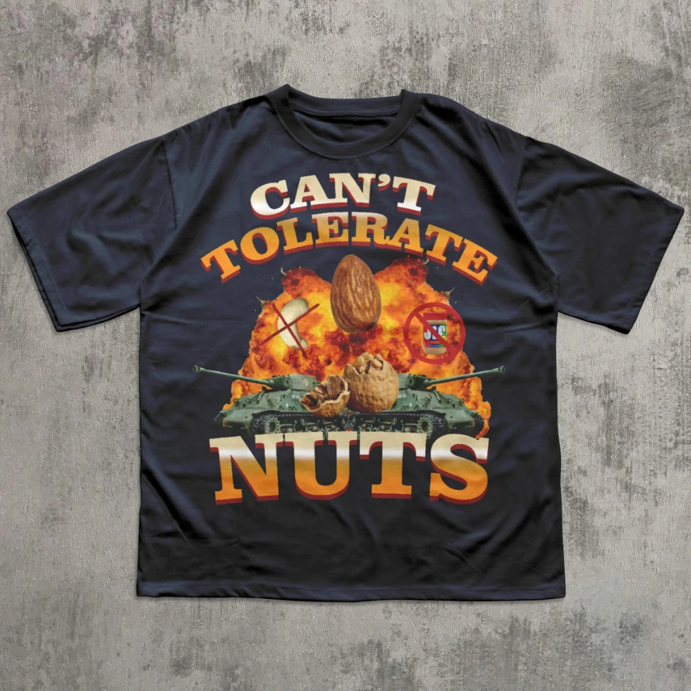 'Cannot Eat Nuts' Funny Emoji T-shirt Funny' Aha 'T-shirt, Generation Z Funny T-shirt, Peanut Butter Allergy T-shirt, Nut Free