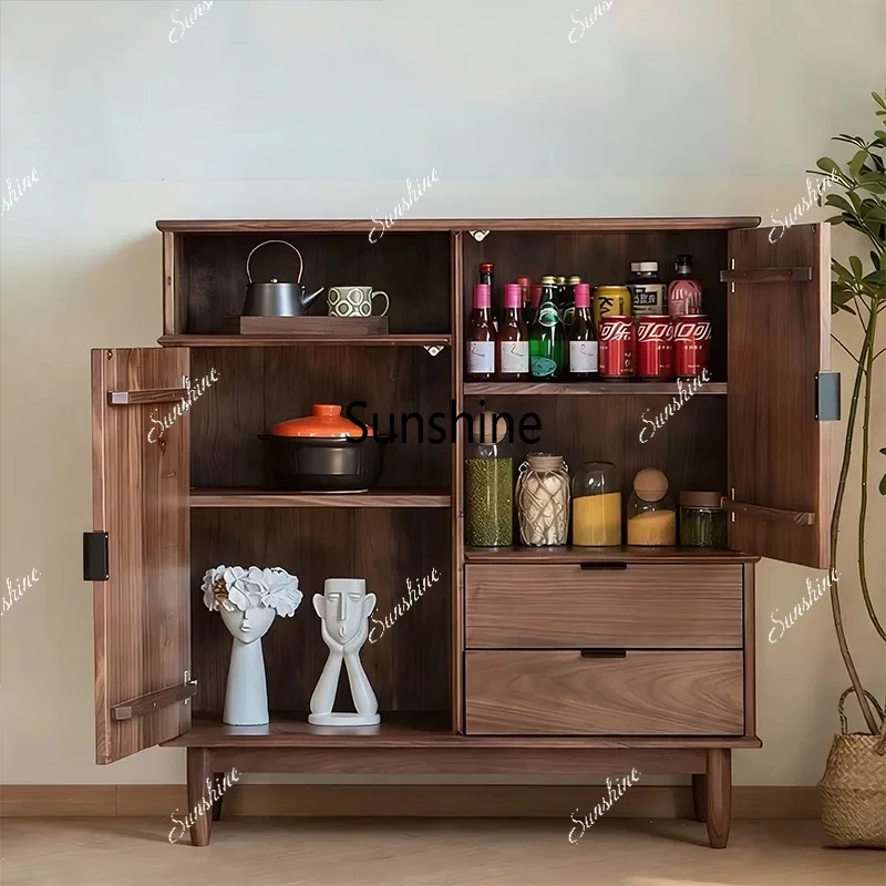 

Solid wood living room storage side cabinet living room wall storage integrated storage cabinetTJ