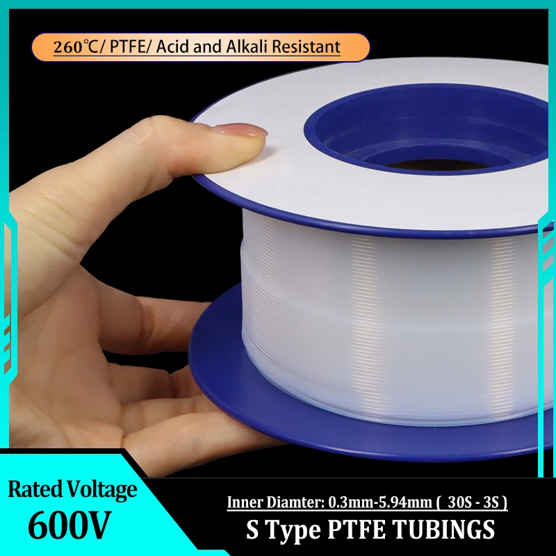 

600V Translucent PTFE Tube 2.5KV 30S - 3S F46 Insulated Capillary Heat Protector Transmit Rigid Temperature Corrosion Resistance