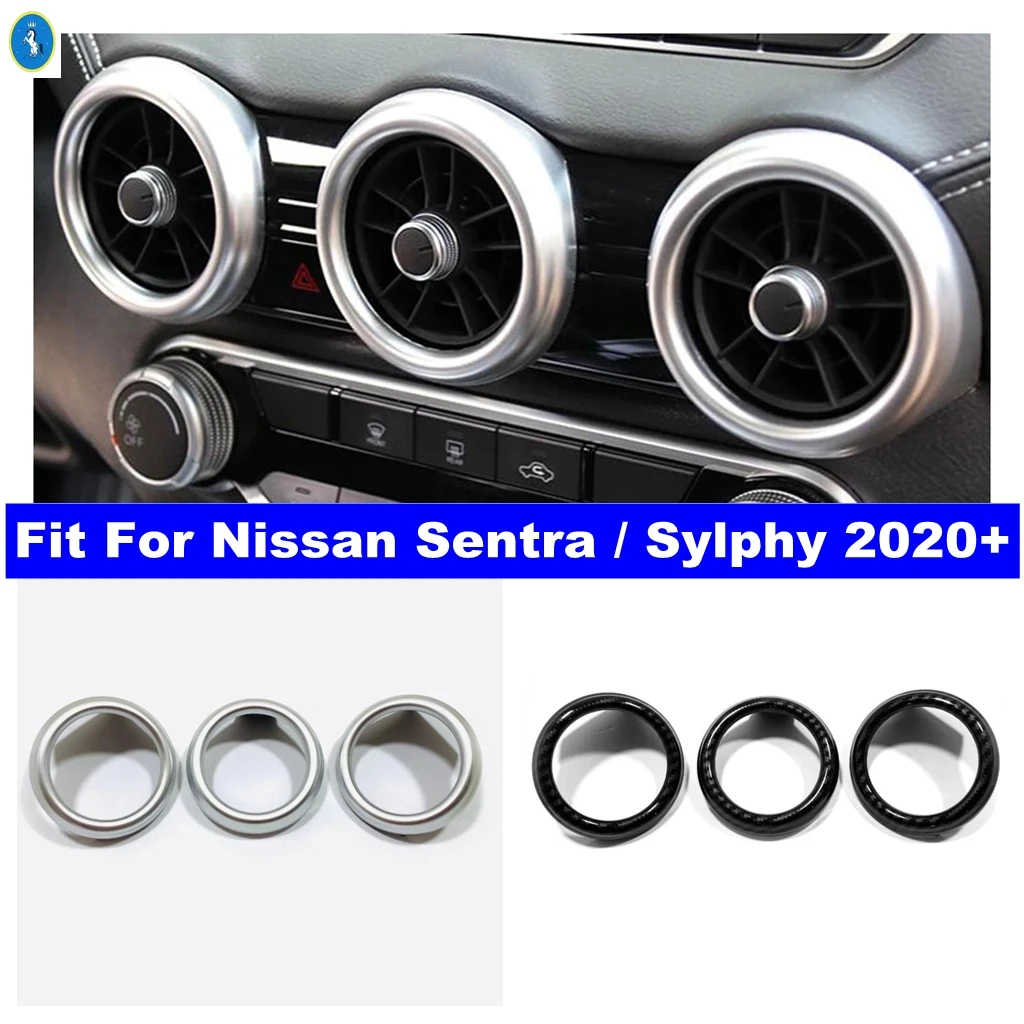 

Для Nissan Sentra/Sylphy 2020 2021 2022 2023 2024, передняя центральная крышка из углеродного волокна, вентиляционное отверстие, аксессуары для салона автомобиля